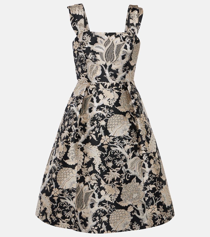 Floral jacquard midi dress