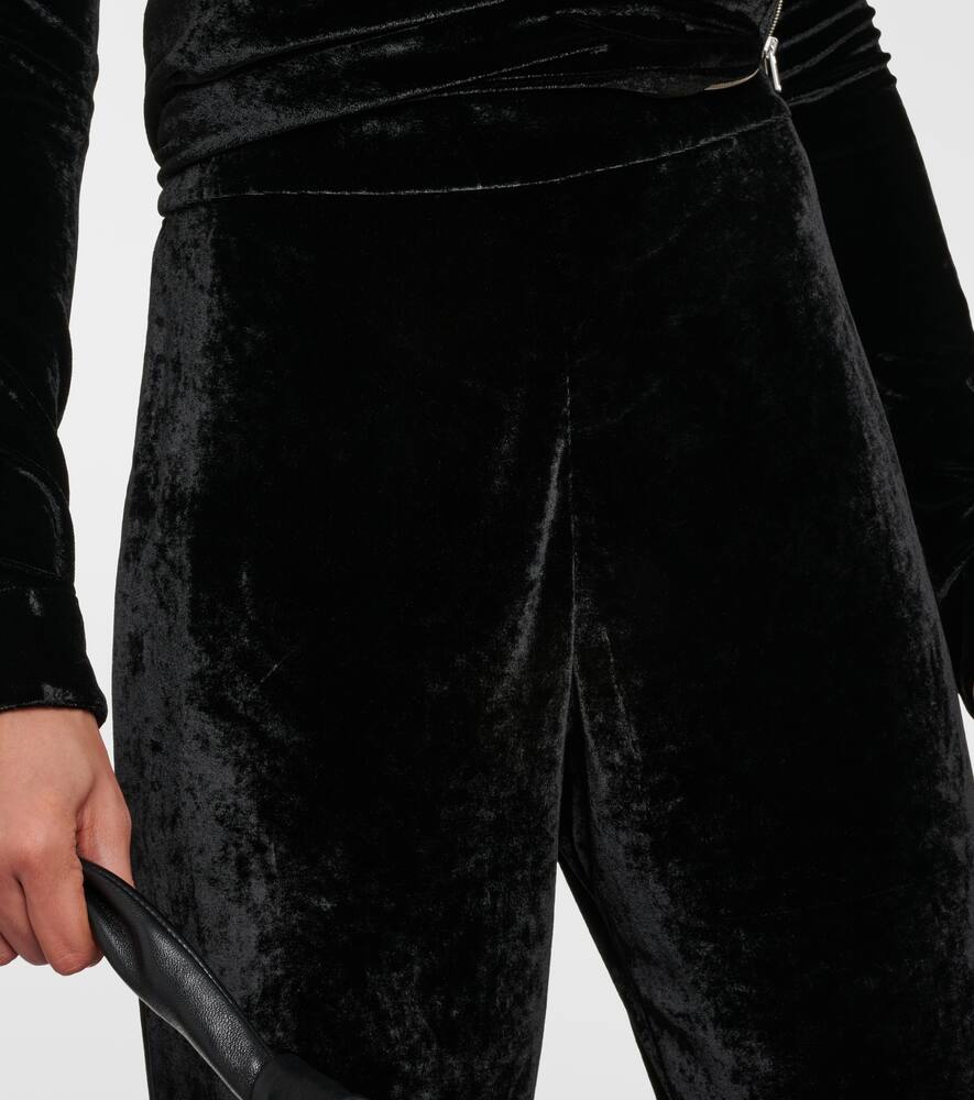 Jil Sander High-waist Velvet Straight-leg Trousers In Black