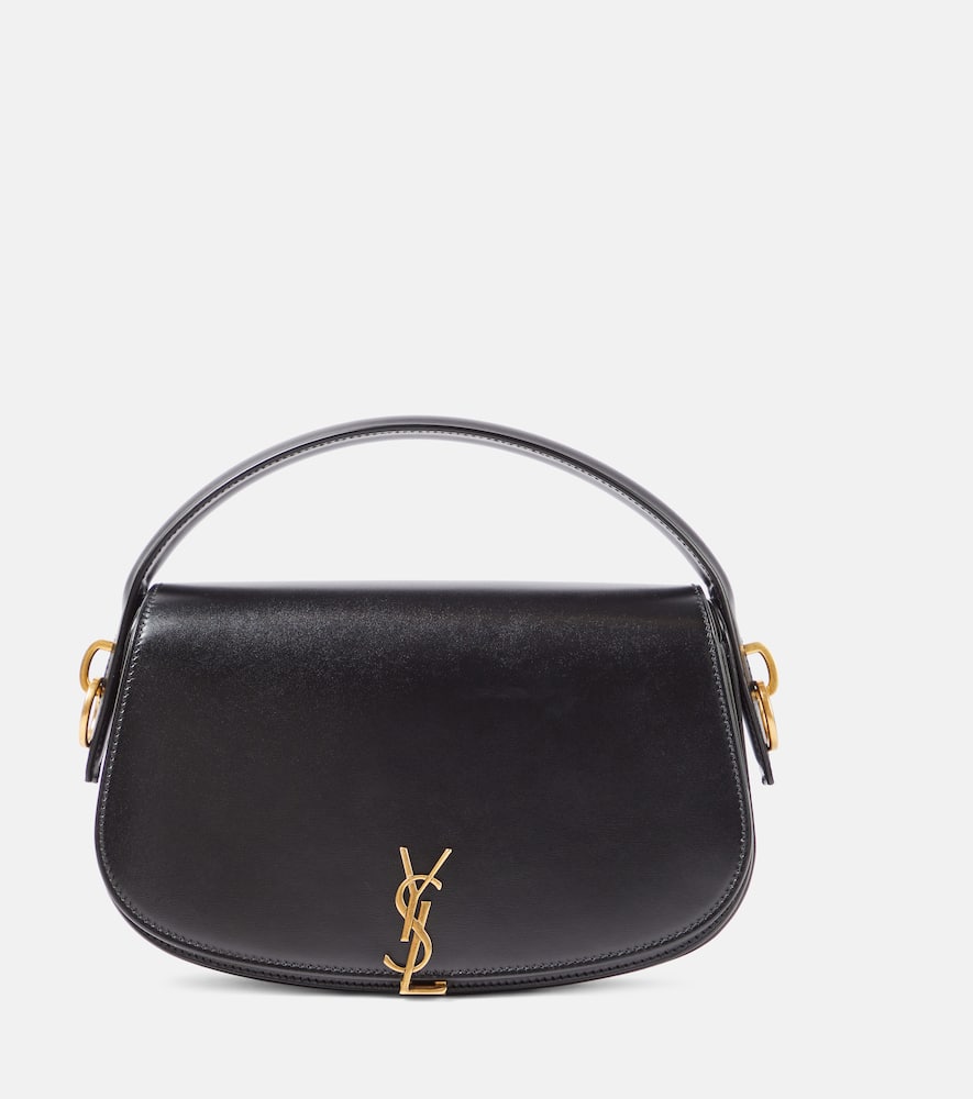 Shop Saint Laurent Voltaire Leather Shoulder Bag In Black