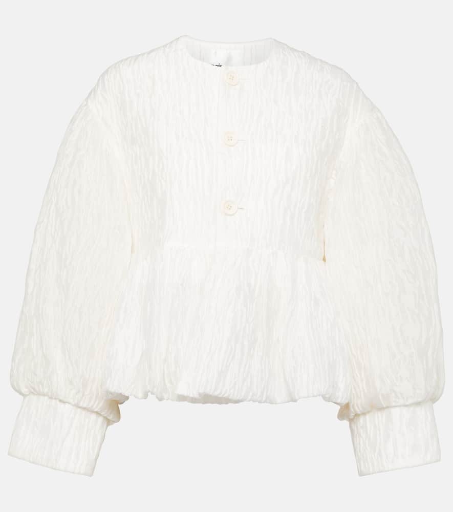 Ruffled cupro-blend blouse