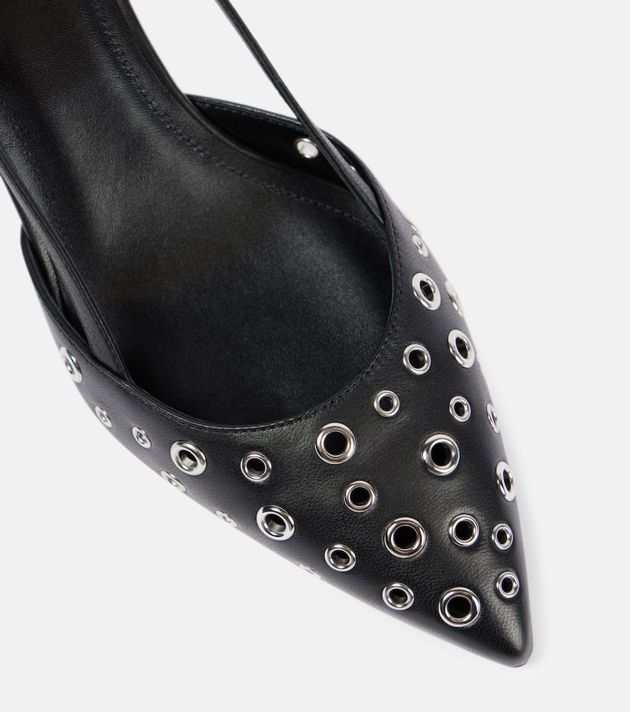 Isabel Marant Pilia Leather Slingback Pumps In Black
