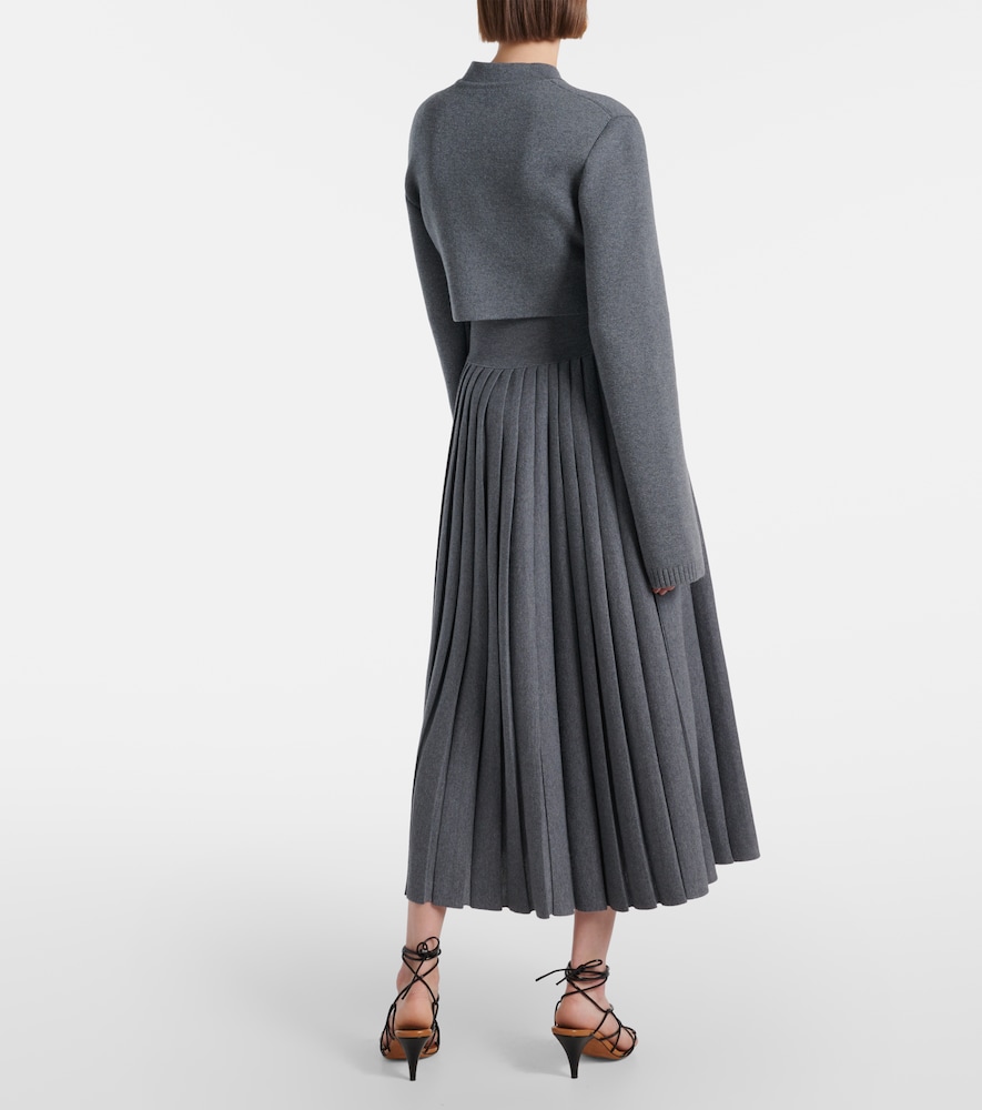 Khaite Ello Cropped Wool-blend Jacket In Grey