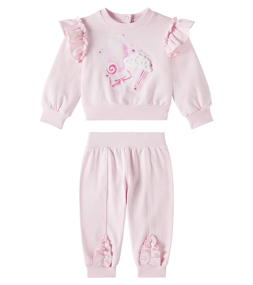 Monnalisa Baby Set Aus Sweatshirt Und Jogginghose In Pink