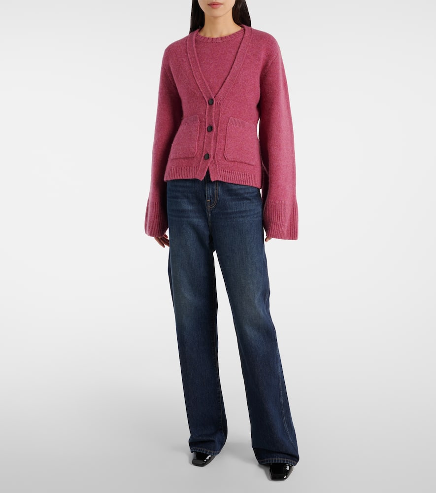 Khaite Scarlet V-neck Cashmere Cardigan In Pink