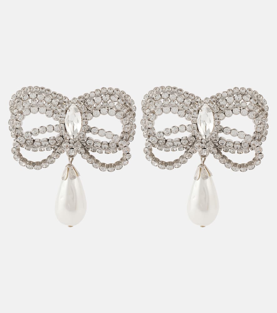 Crystal Bow embellished earrings