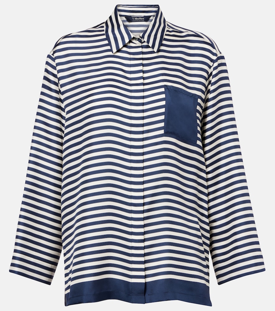'S Max Mara Maya striped silk shirt　「S Max Mara Maya ストライプ シルク シャツ」 'S