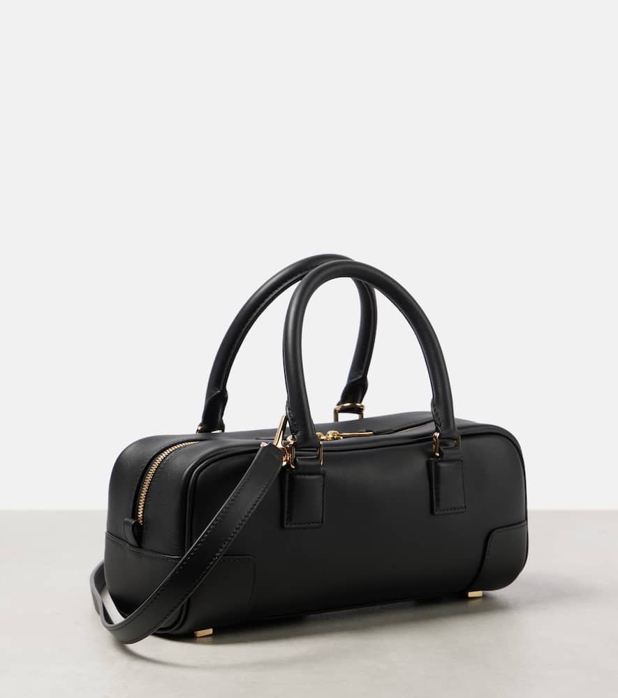 Loewe Womens Black Amazona 23 Cropped Leather Shoulder Bag