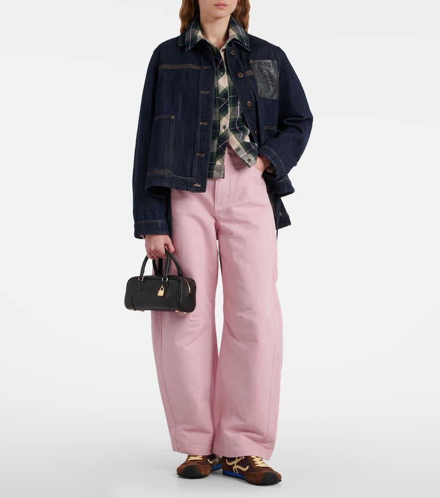 Loewe Womens Black Amazona 23 Cropped Leather Shoulder Bag