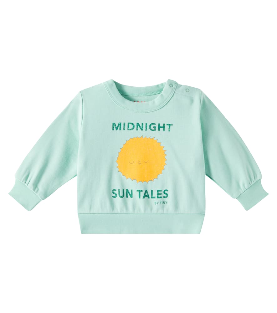Tinycottons Baby Sun Tales Cotton Jersey Sweatshirt In Blue
