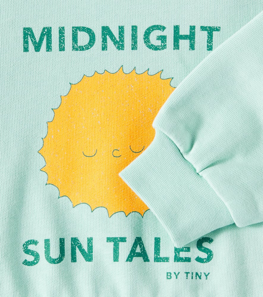 Tinycottons Baby Sun Tales Cotton Jersey Sweatshirt In Blue