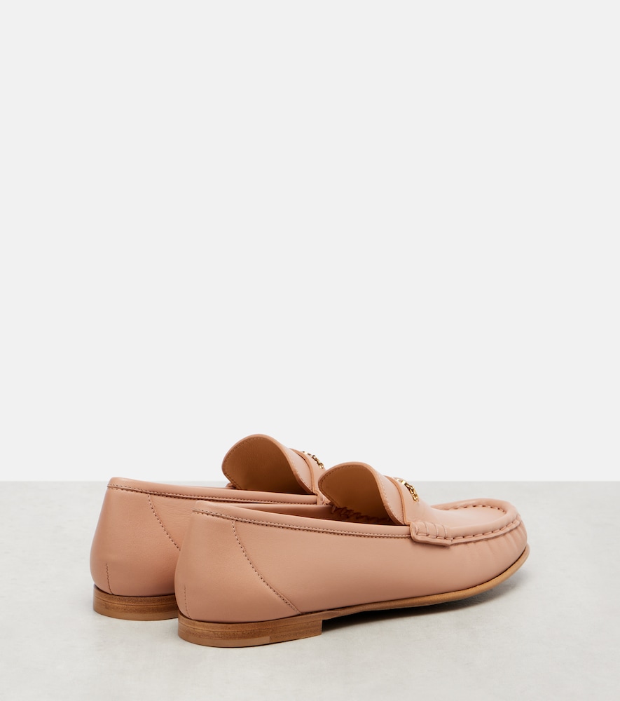  Chloe Chloe Chloe Logo Embellished Leather Loafers 