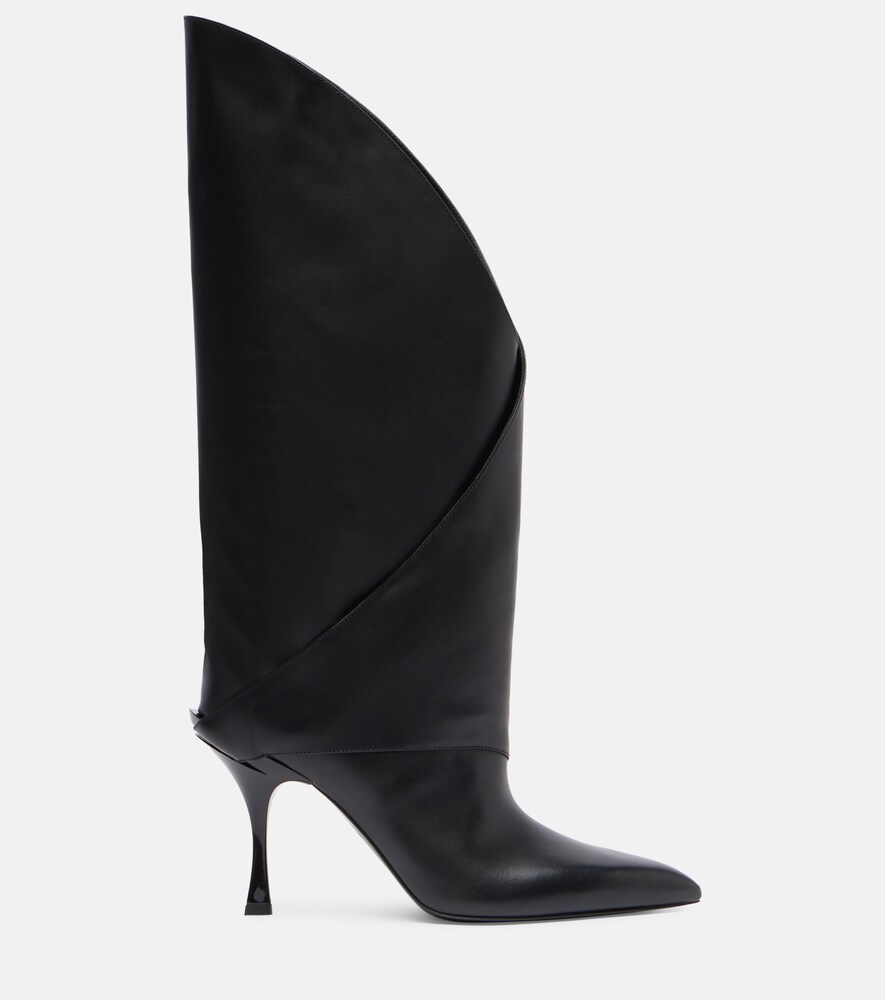 Balmain Balmain Twist 95 Leather Knee-high Boots 