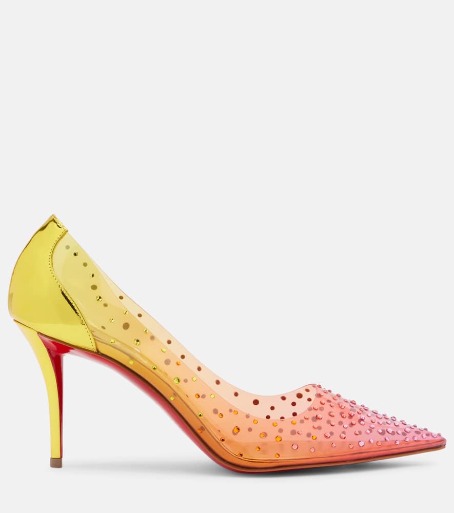 Christian Louboutin Miss Z Studded Pvc Red Sole Pumps In Pink