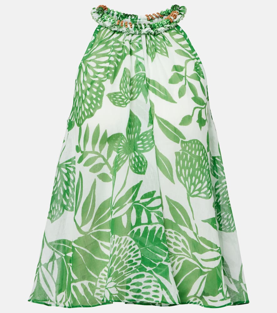 POUPETTE ST BARTH CLEO FLORAL BEADED COTTON TOP