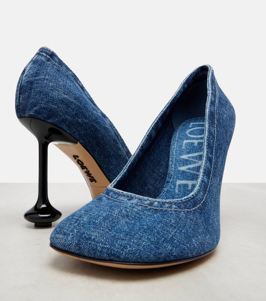 Loewe Toy Denim Drop Stiletto Pumps In Blue