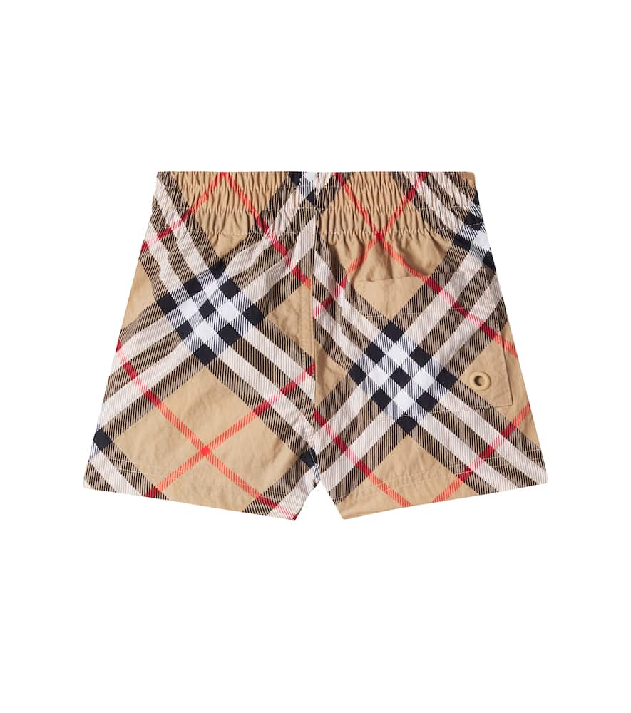 Burberry Baby Check Swim Trunks In Neutral