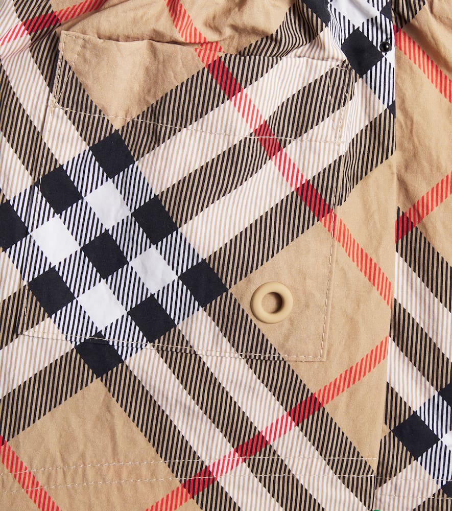Burberry Baby Check Swim Trunks In Neutral
