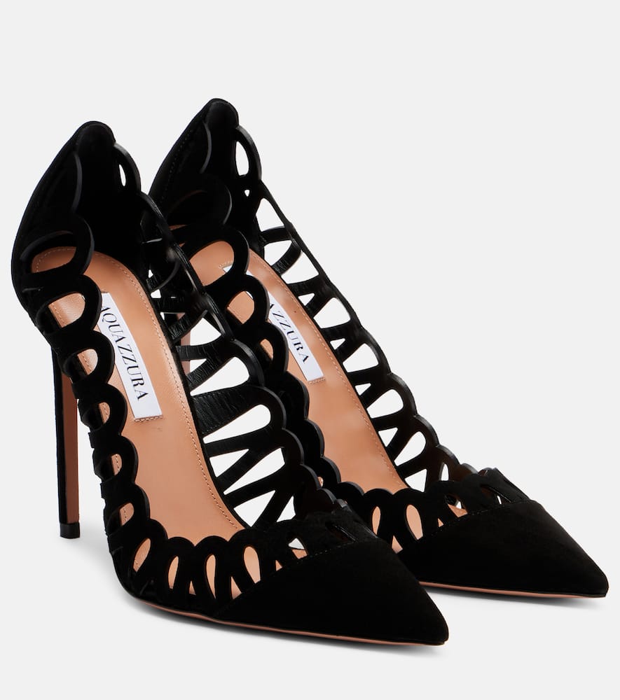 Peep 105 scalloped leather pumps