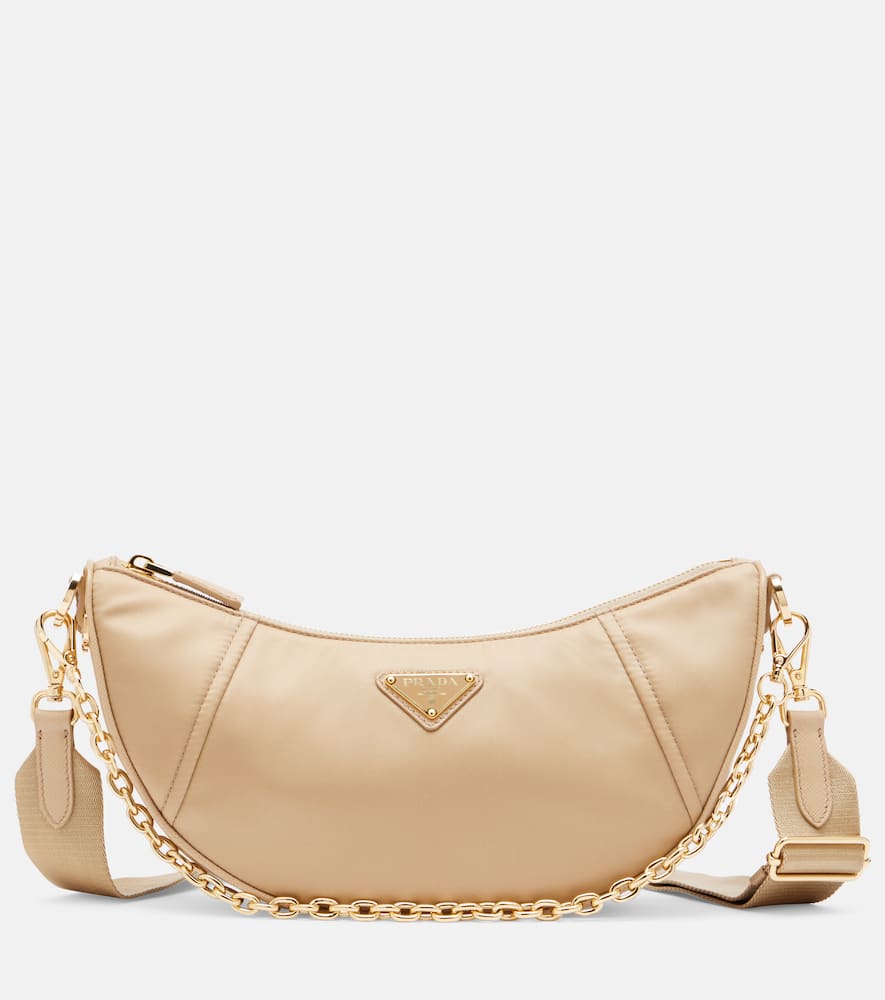 Prada Women's Beige Re-nylondemi-lune Shoulder Bag