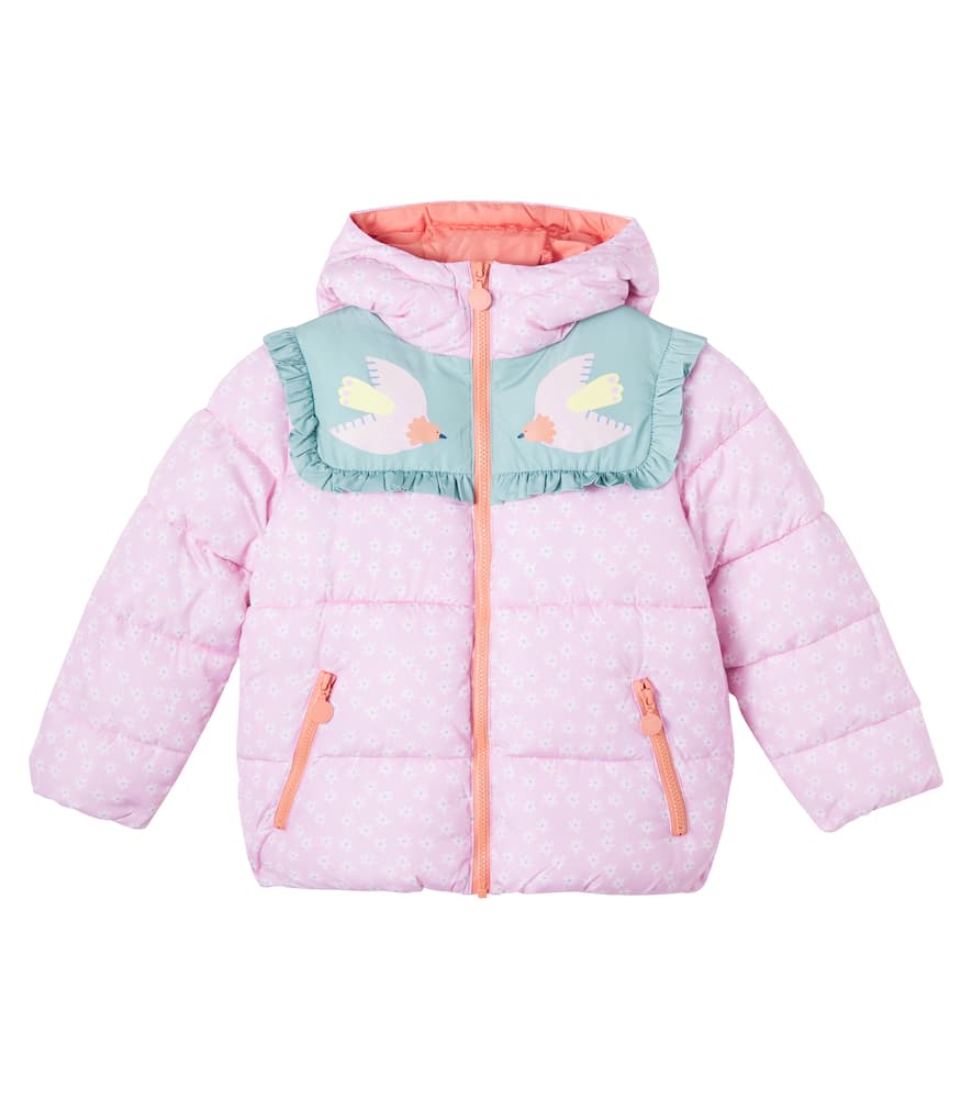 Stella Mccartney Dove Graphic Hooded Puffer Coat In Pink