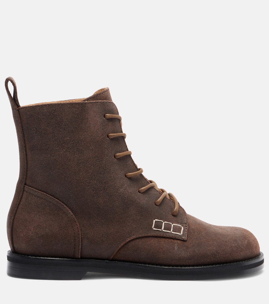 Jw Anderson Suede Ankle Boots In Brown