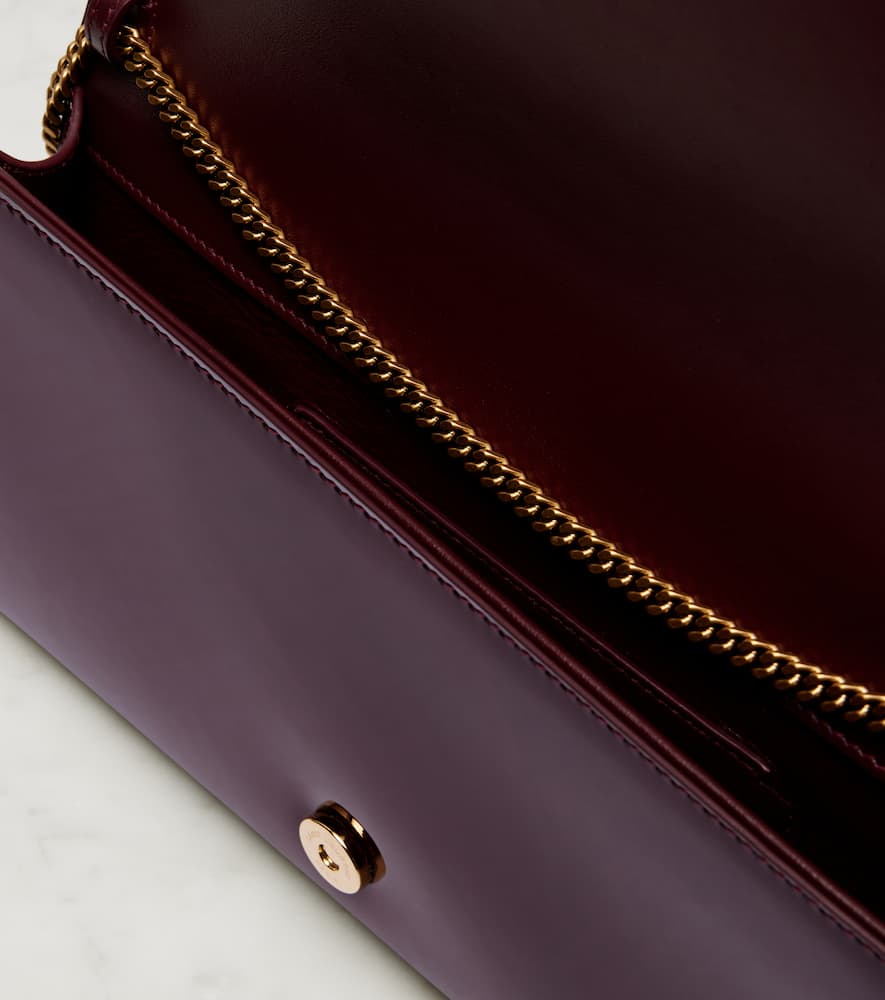Saint Laurent Kate Patent Leather Clutch In Burgundy
