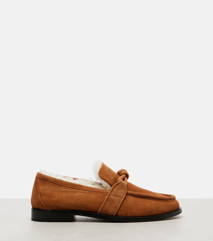  Bottega Veneta Bottega Veneta Astaire Shearling-lined Suede Loafers 