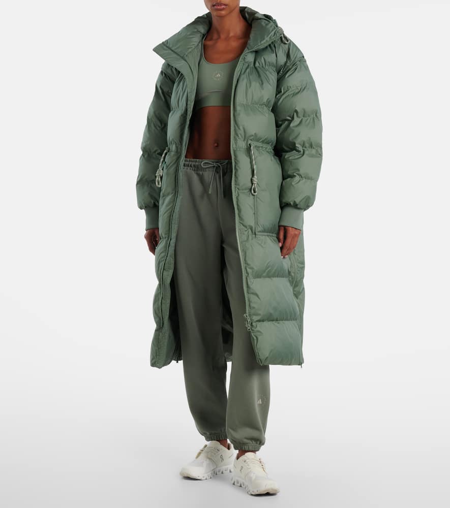 Adidas By Stella Mccartney Wattierter Mantel In Green