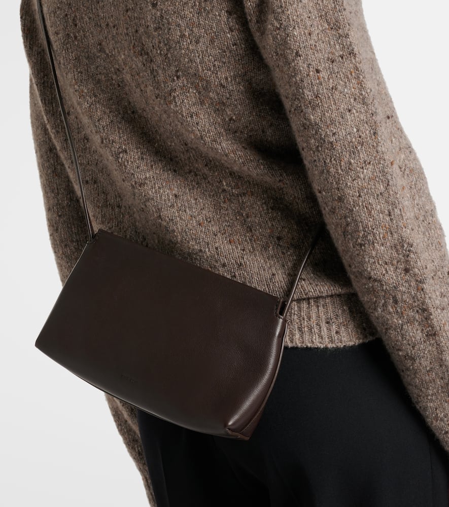 The Row Rene Leather Shoulder Bag In Brown