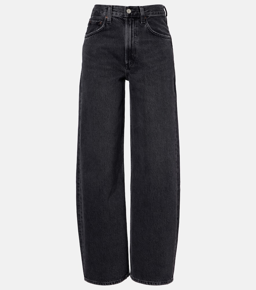 Agolde Low Curve Low-rise Wide-leg Jeans In Black