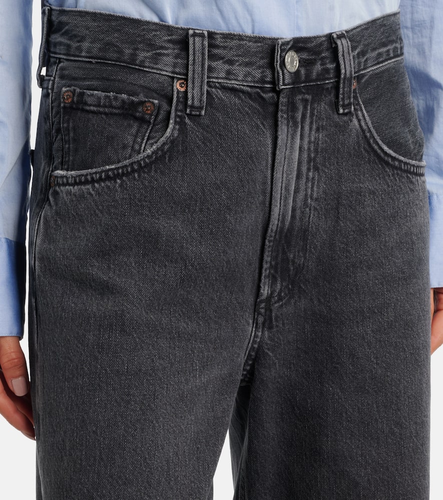 Agolde Low Curve Low-rise Wide-leg Jeans In Black