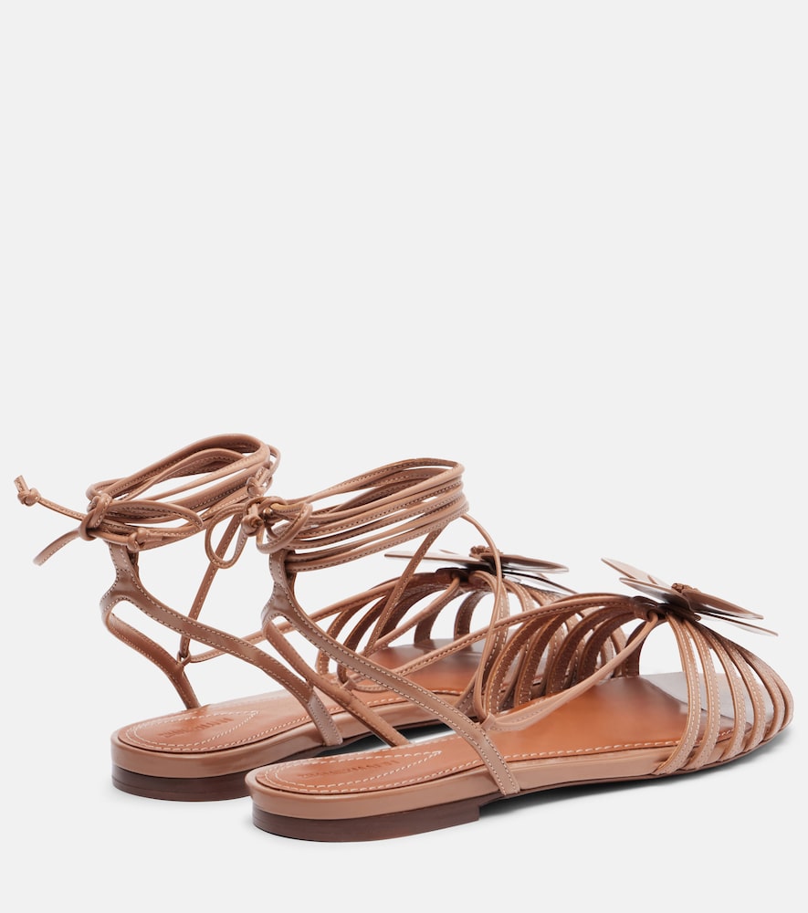  Zimmermann Zimmermann Orchid Floral-appliquã© Leather Sandals 