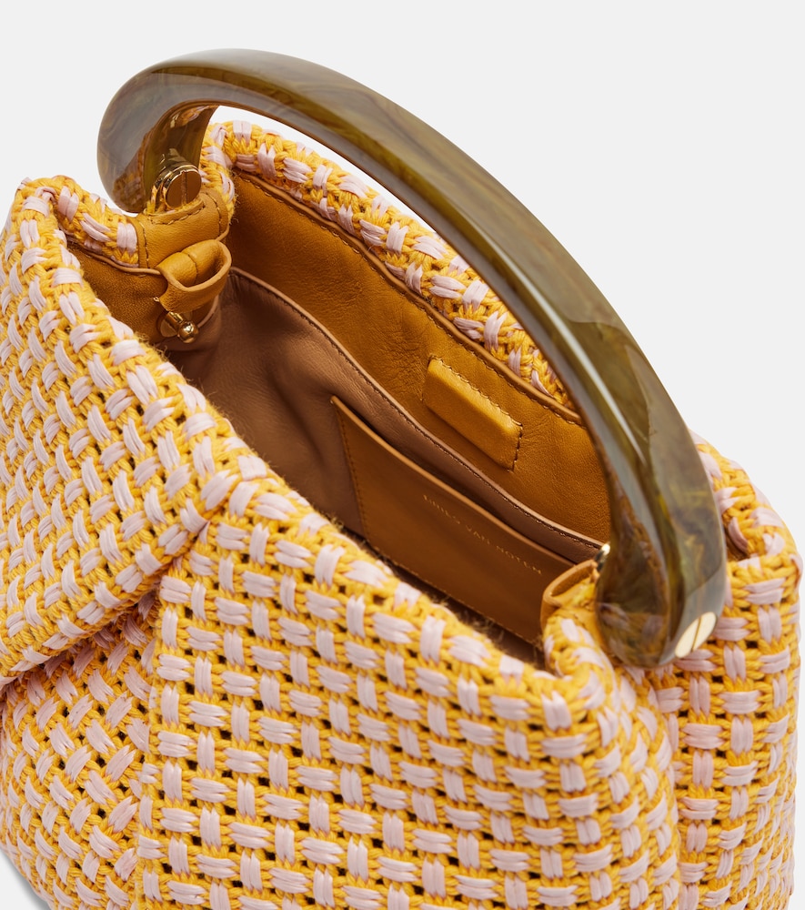  Dries Van Noten Dries Van Noten Woven Raffia-effect Top-handle Bag 