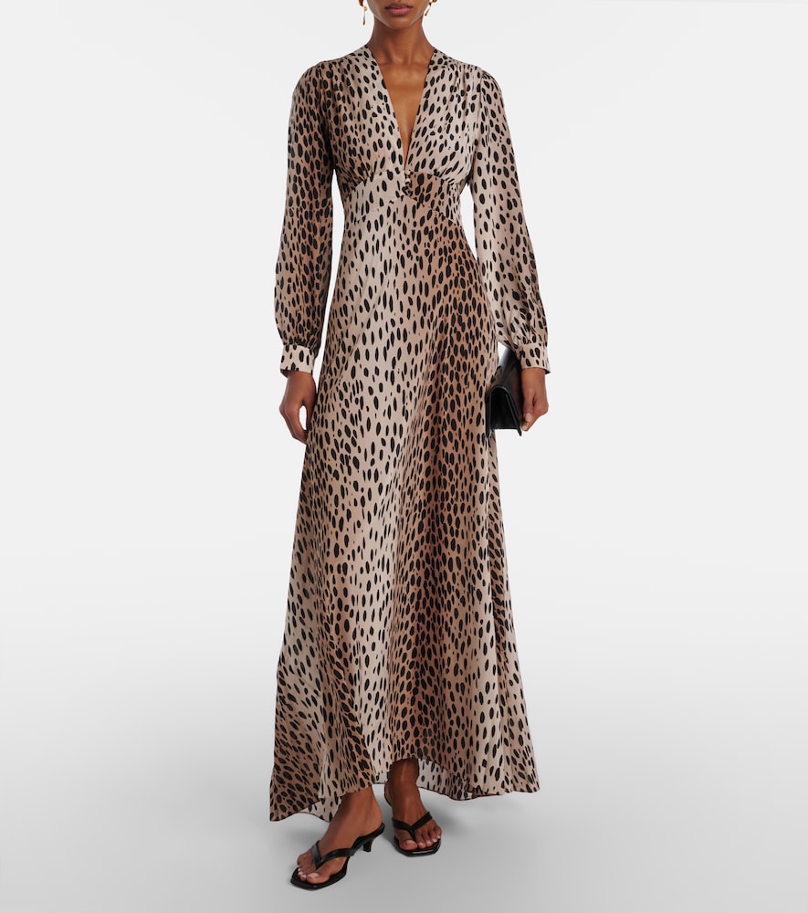  Rixo Rixo Bedrucktes Maxikleid Emory Aus Seide 