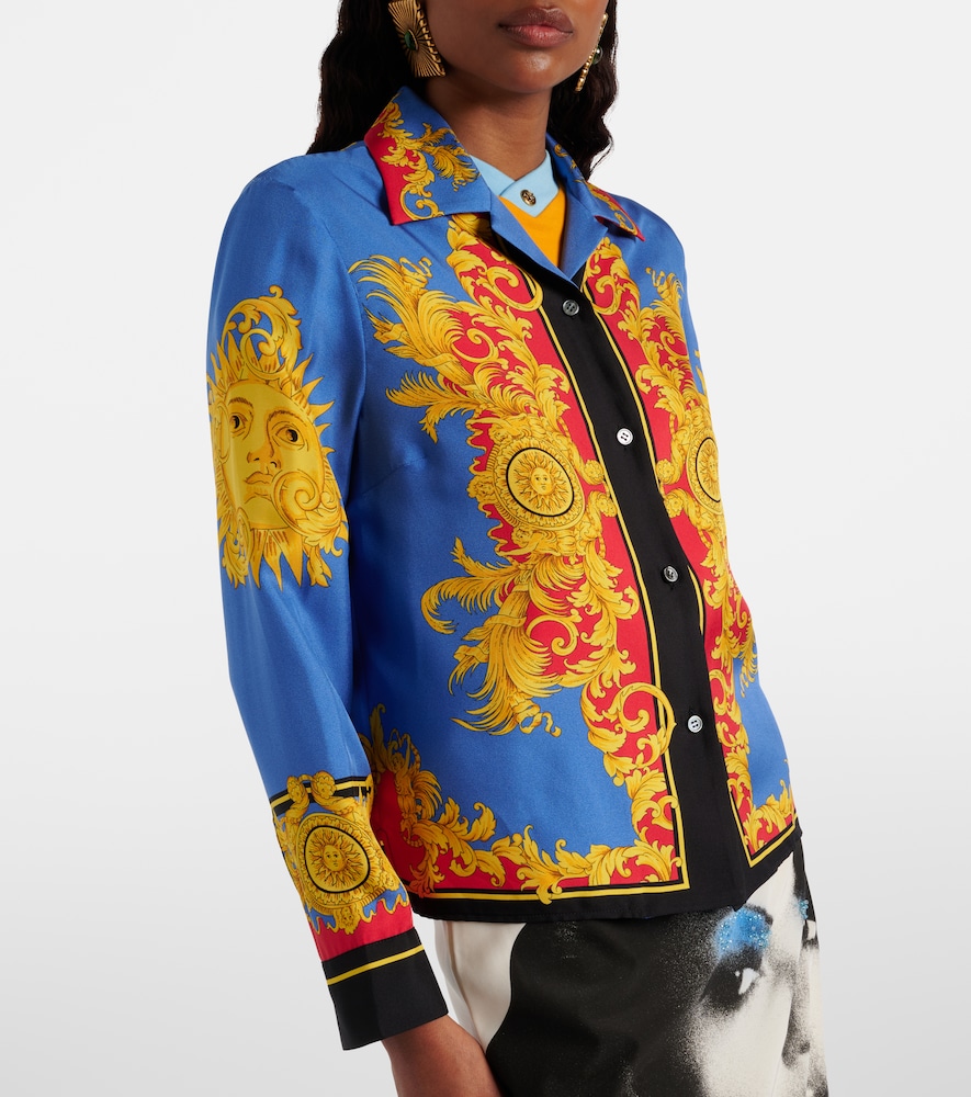  Versace Versace Printed Silk Twill Shirt 