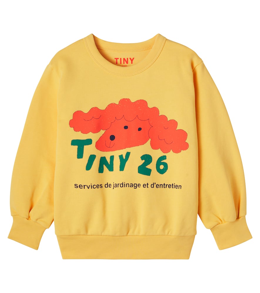 Tinycottons Kids' Printed Cotton Jersey Sweatshirt In Yellow
