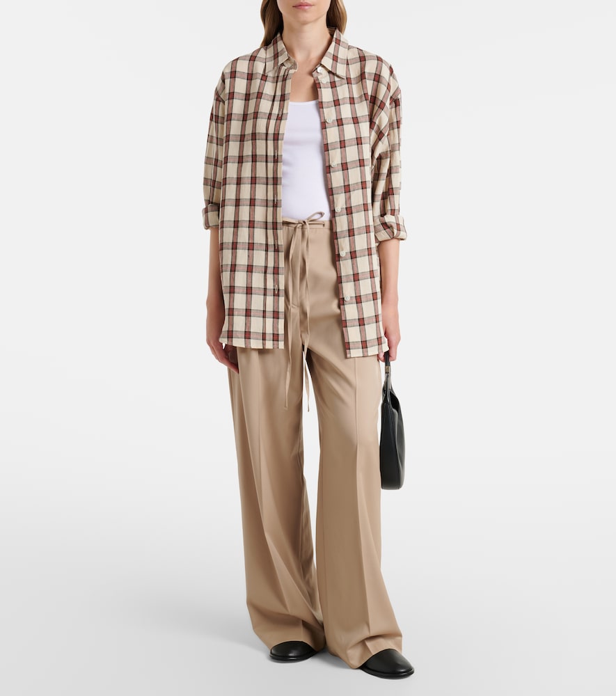 Róhe Pleated virgin wool wide-leg pants