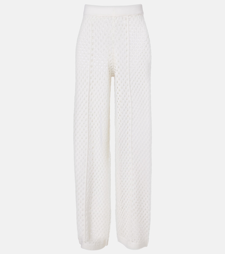 Jardin des Orangers Open-knit wool and cashmere wide-leg pants