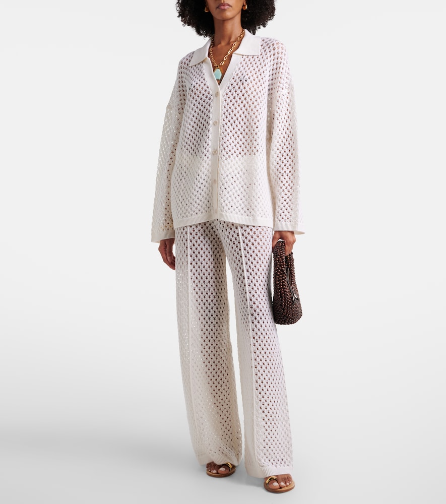 Jardin des Orangers Open-knit wool and cashmere wide-leg pants