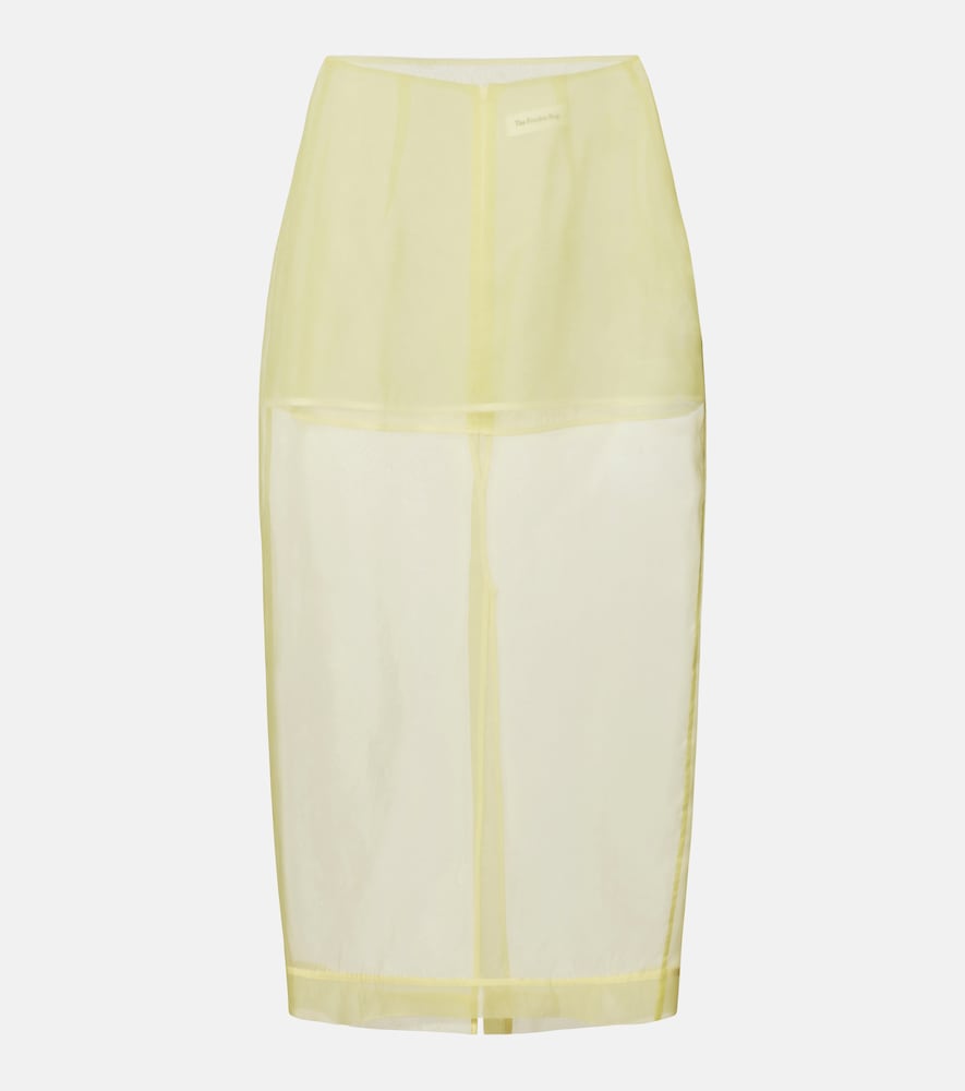The Frankie Shop Peri sheer silk-blend midi skirt