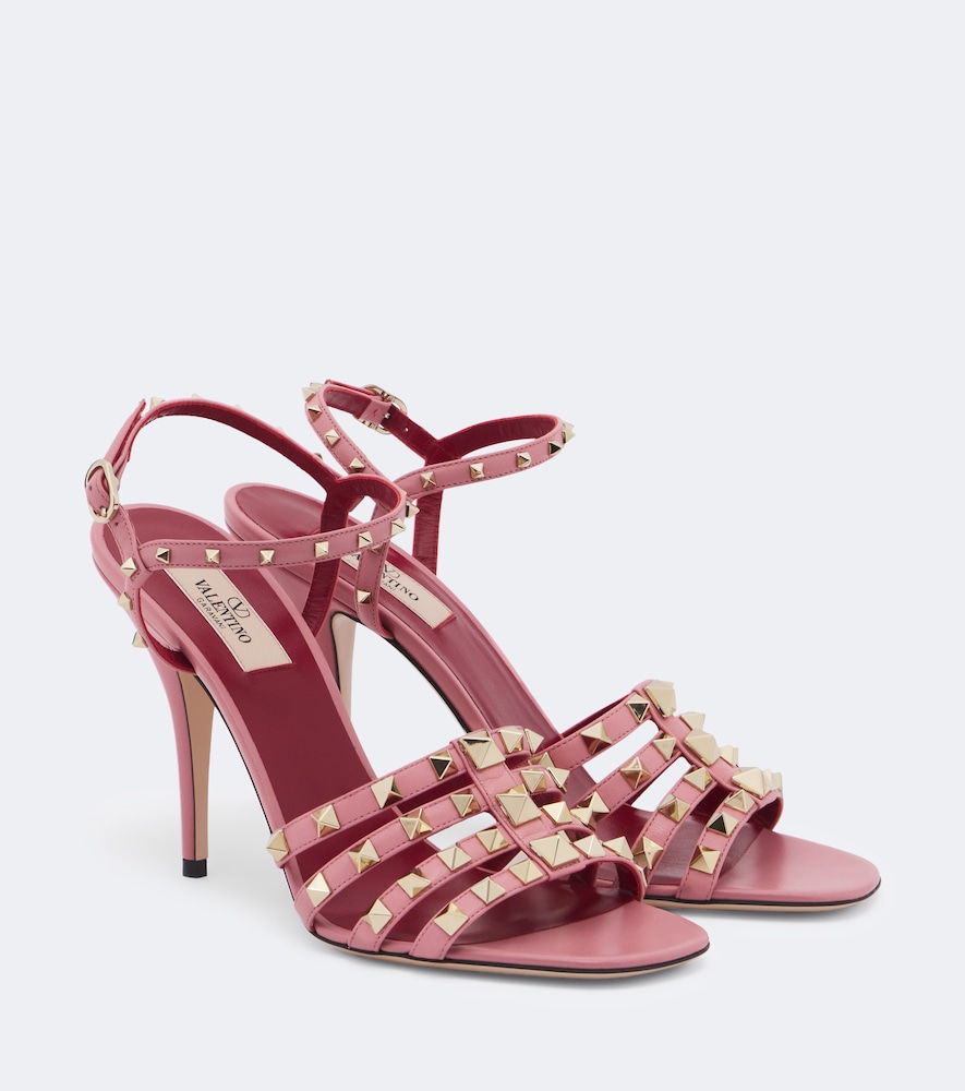 Valentino Garavani Women's Pink Rockstud Leather Sandals UK Size 9 - Mytheresa
