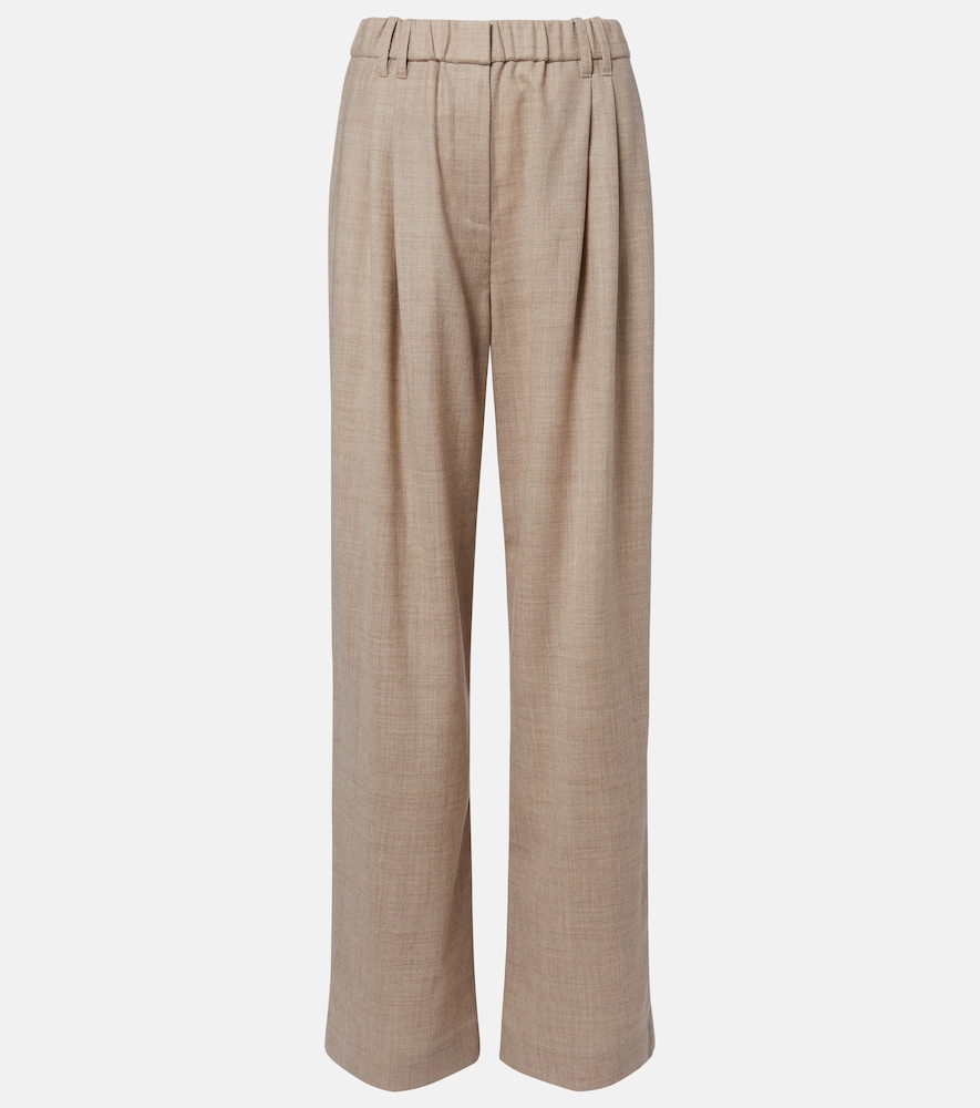 Brunello Cucinelli Women's Beige Monili Virgin Wool Wide-Leg Pants UK Size 22 - Mytheresa
