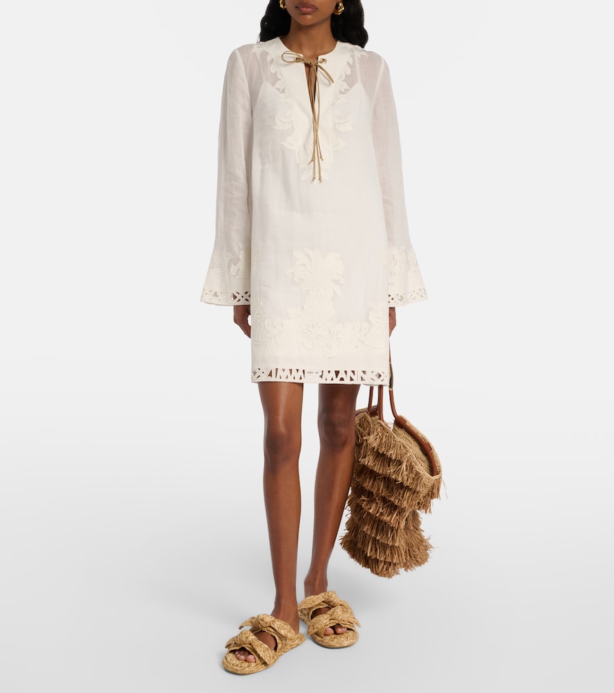 Indra Embroidered Ramie Minidress