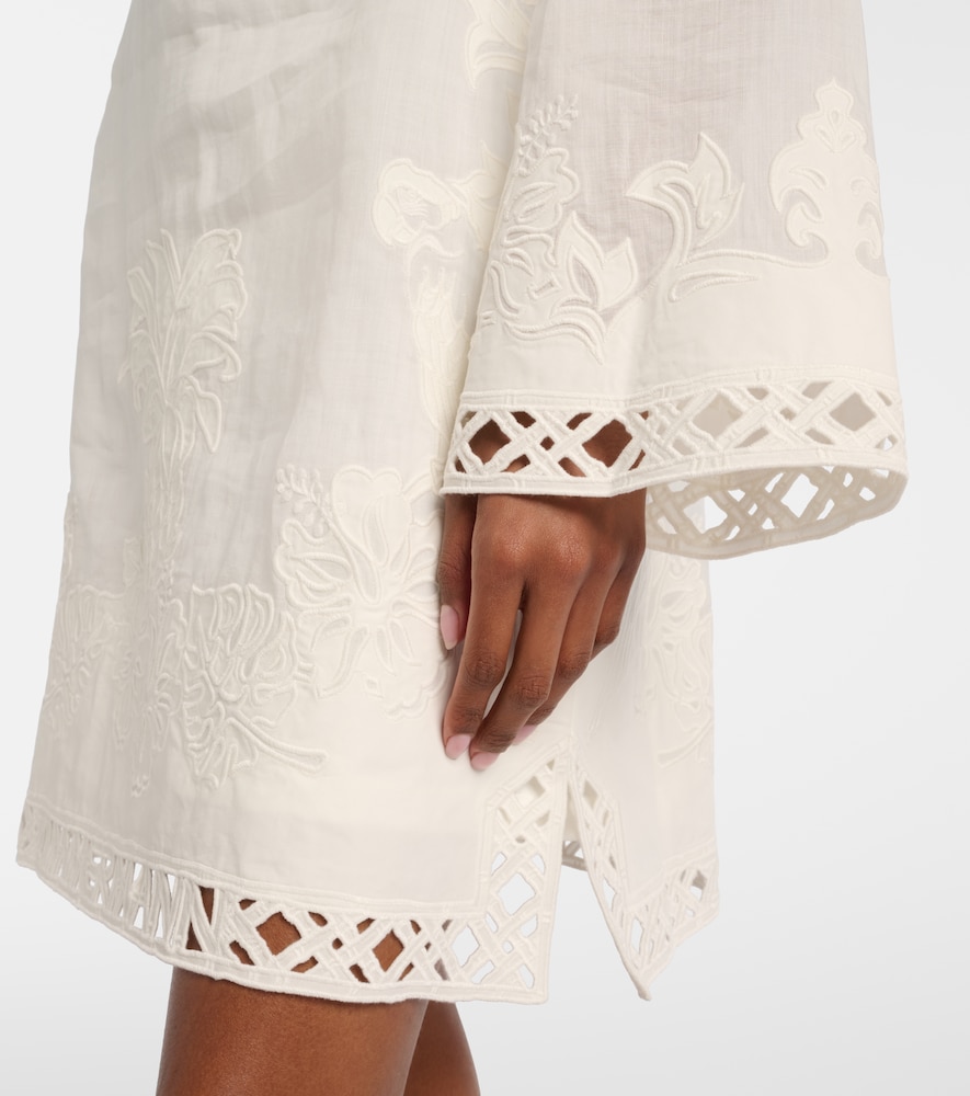 Indra Embroidered Ramie Minidress