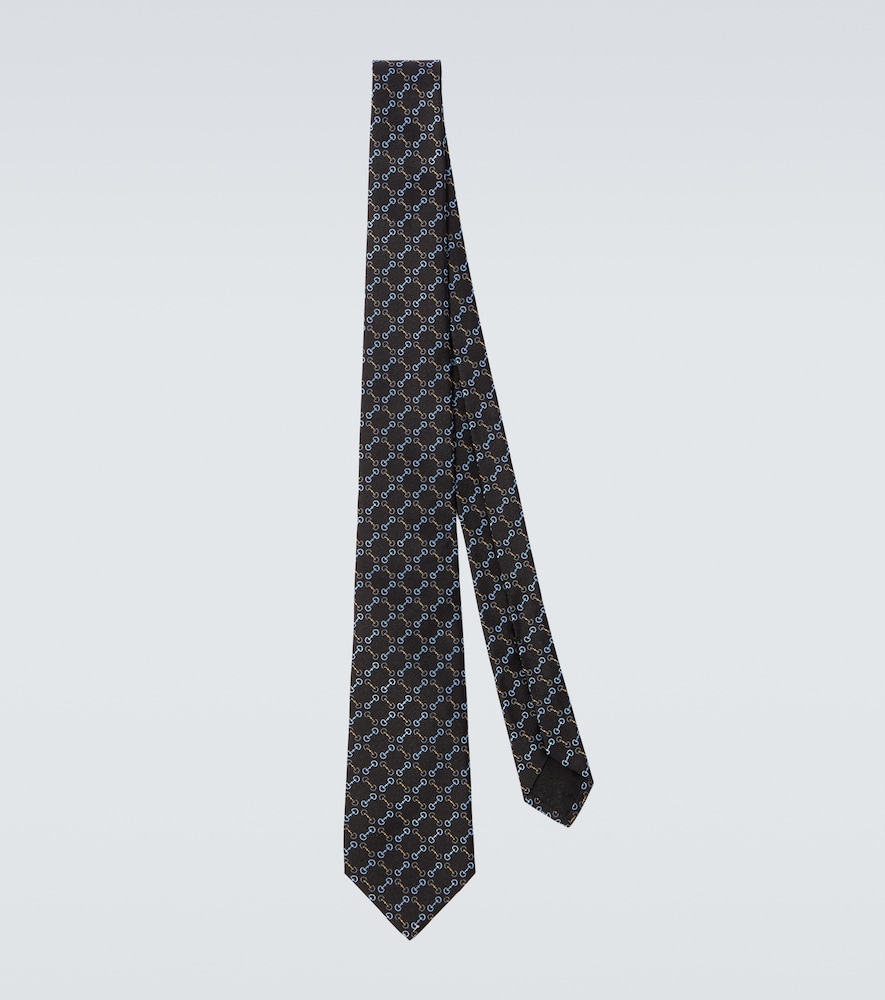 Gucci Men's Black Horsebit Silk Jacquard Tie - Mytheresa