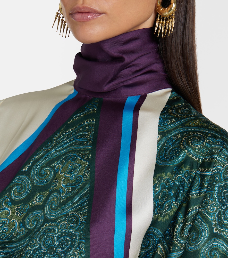 Alémais Joni Printed Silk Midi Dress