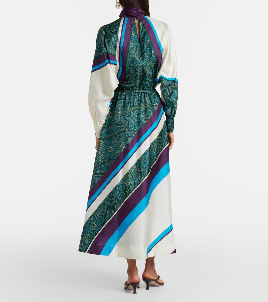 Alémais Joni Printed Silk Midi Dress