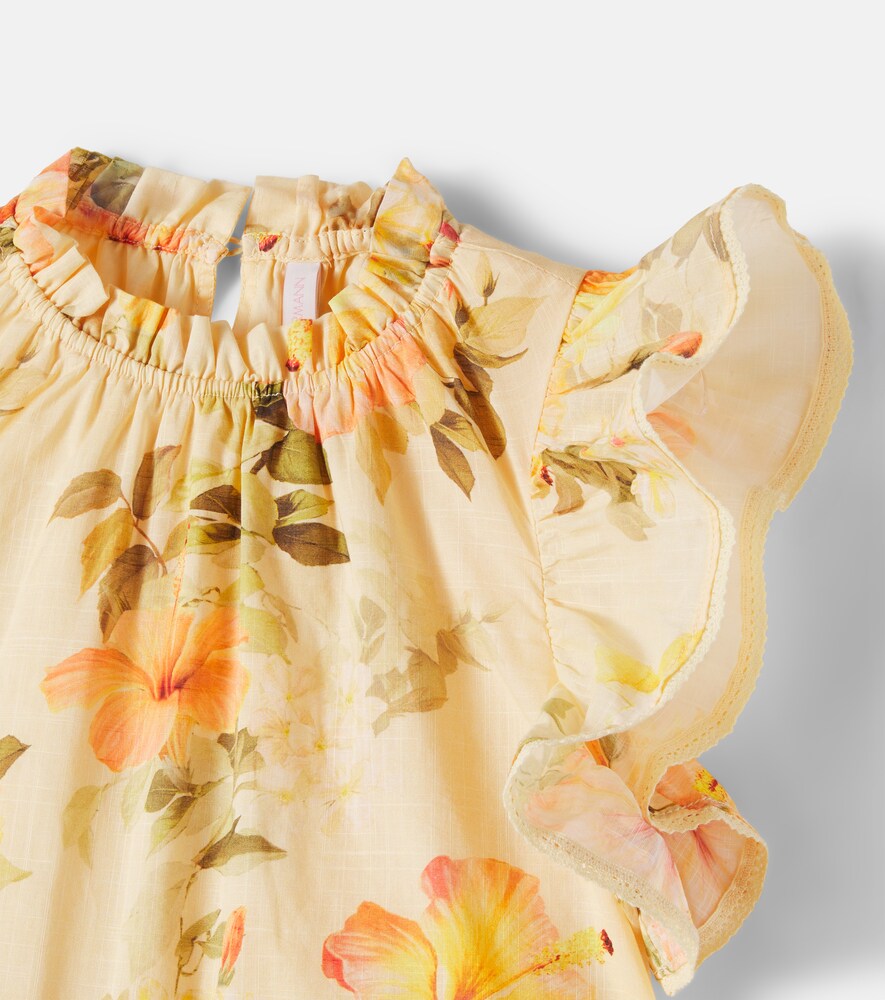  Zimmermann Kids Zimmermann Kids Mahon Floral Ruffled Cotton Dress 