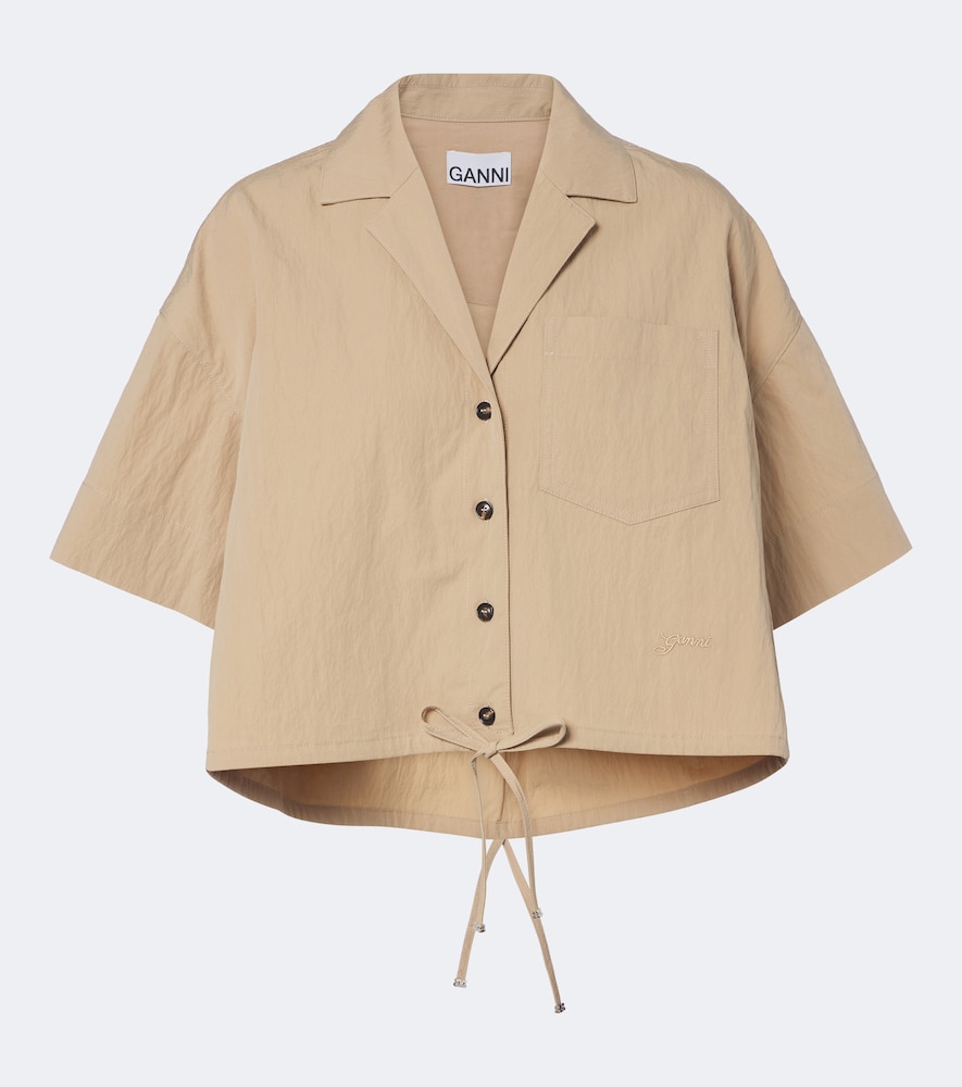 Camicia cropped in misto cotone