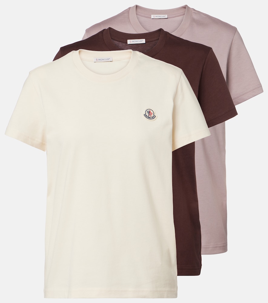 Moncler Women's Multicoloured Set Of 3 Cotton Jersey T-Shirts UK Size 8 - Mytheresa